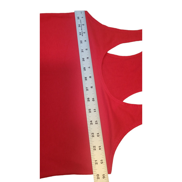 Lot of‎ 2 Small Racerback Tank Tops Sleeveless Shirts 1Red/ 1 White - Picture 10 of 11